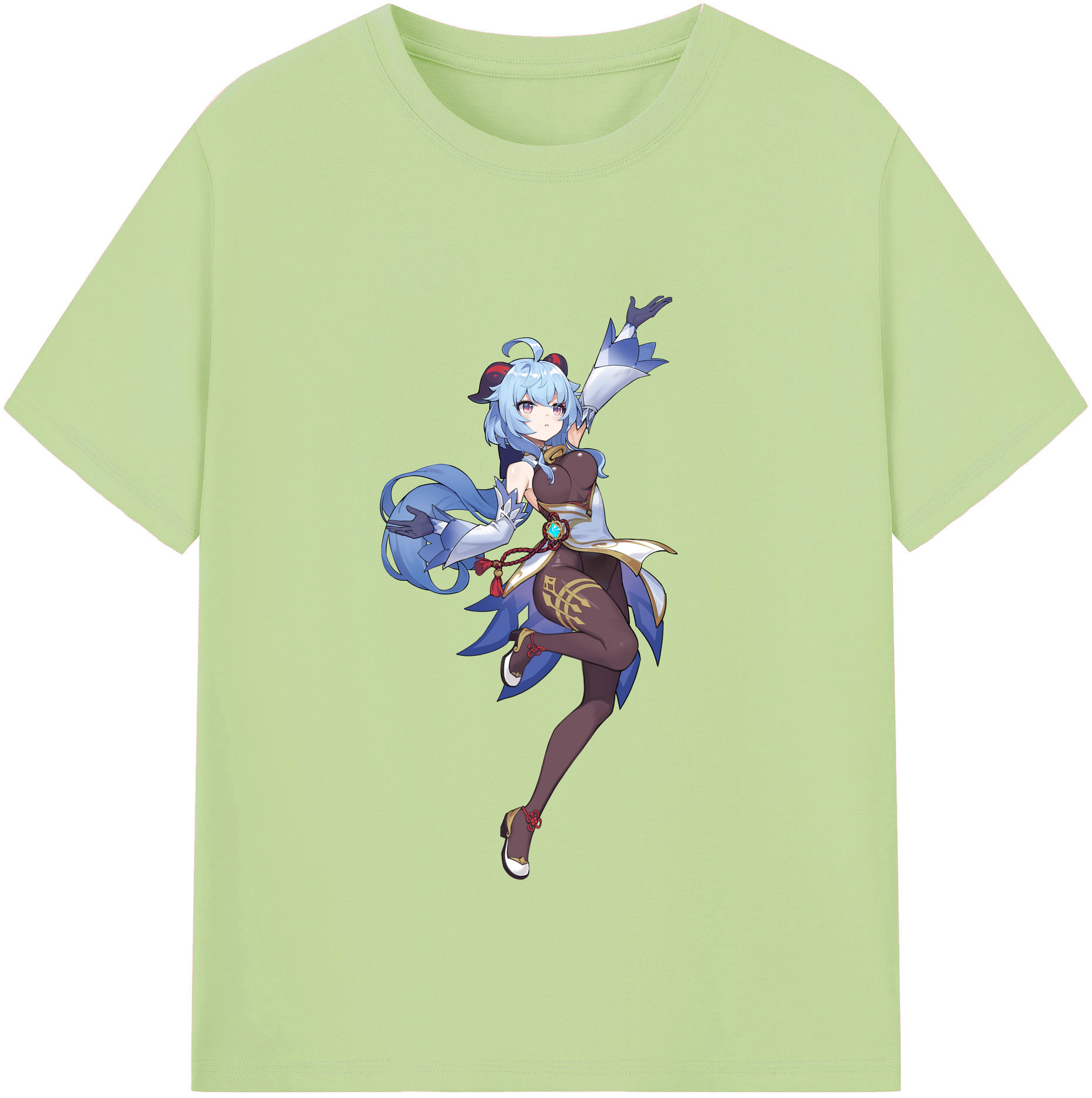 げんし神 甘雨 かんう genshin Ganyu 綿100％半袖Tシャツ（フロントプリント）